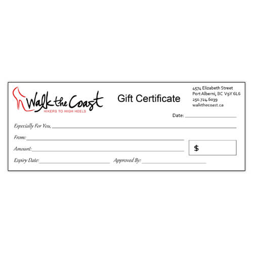 Gift Certificate - $25.00 - Walk the Coast