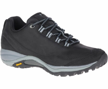 Black leather hiker with grey midsole
