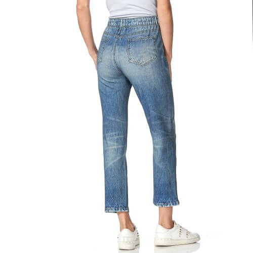 HUE, Pants & Jumpsuits, Hue Jeans Large Pull On Denim Leggings Jeggings  Blue Cropped