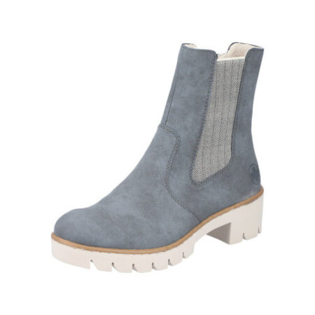 Blue Grey Chelsea Boot / Grey sole