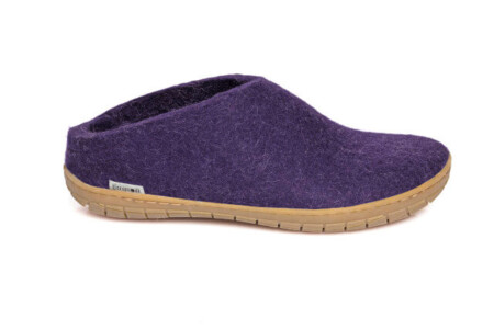 Wool slip on rubber sole Purple