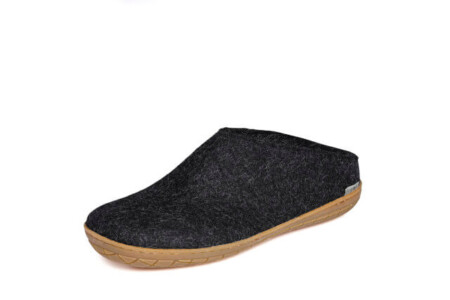 Wool slip on rubber sole Charcoal
