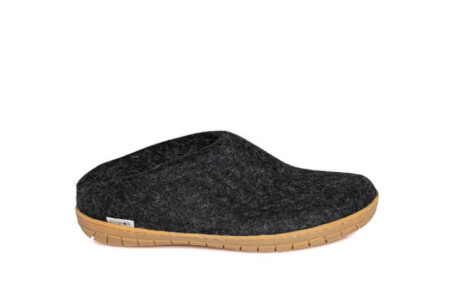 Wool slip on rubber sole Charcoal