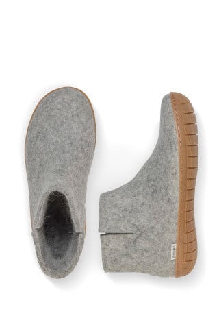 Glerups Wool boot Rubber sole Grey
