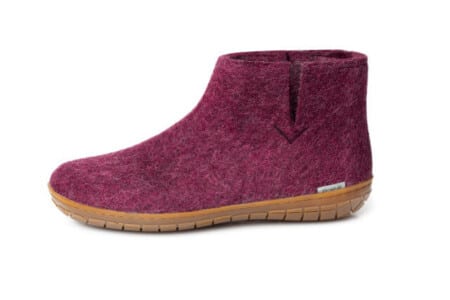 Glerups Wool boot Rubber sole Cranberry