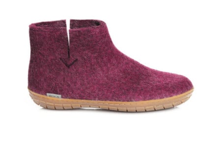 Glerups Wool boot Rubber sole Cranberry