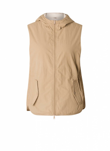 Tan coloured vest with zip front