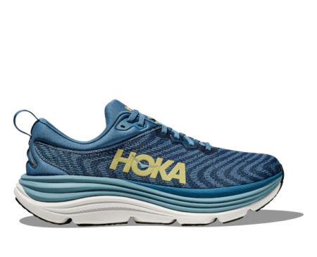 Hoka Gaviota runners blue with white sole.