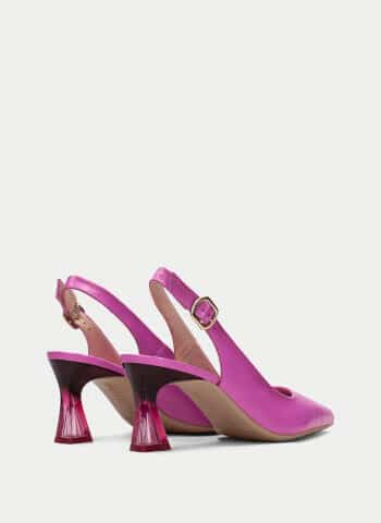 Hispanitas Dalia sling back pump in Pink with a 2 inch Lucite heel.