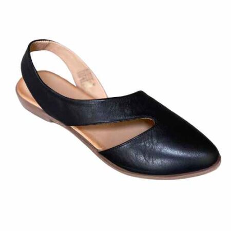 Bueno Bianca slingback in black on a white background