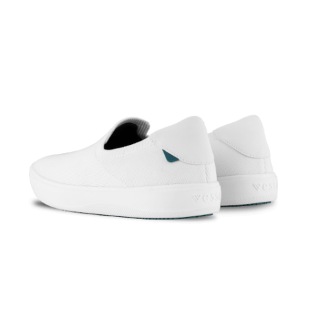 Whtie with white sole Vessi Boardwalk slip on shoe