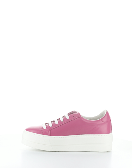 Make a statement with the trendy Bos & Co Maya pink sneaker, showcasing white laces on the sole.
