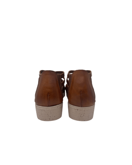 Stylish Bianca Moon brown leather sandal with multiple straps, perfect for a casual summer day out.