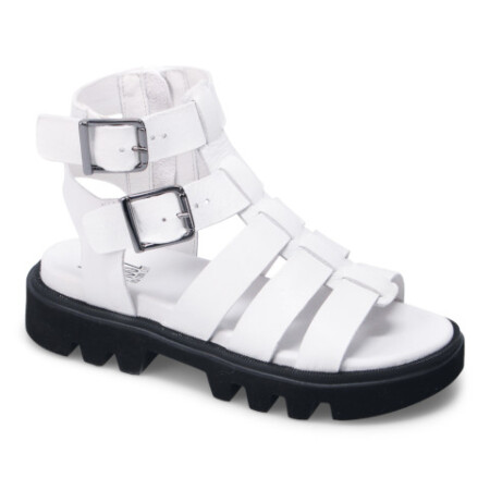 Miz Mooz Panthea gladiator sandal in white.