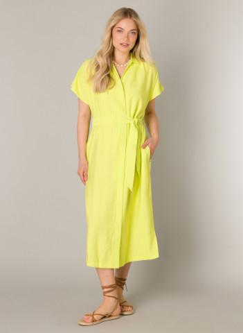 Model wearing Yest Zuria dress in lime