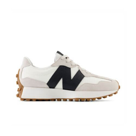 New Balance 327 lifestyle sneaker in sea salt with white and black.