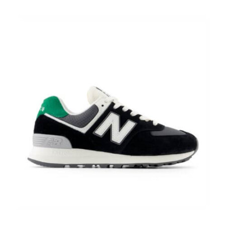 New Balance 574 in Black with castlerock and classic pine
