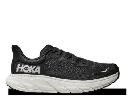 The black and white womens Hoka Arahi