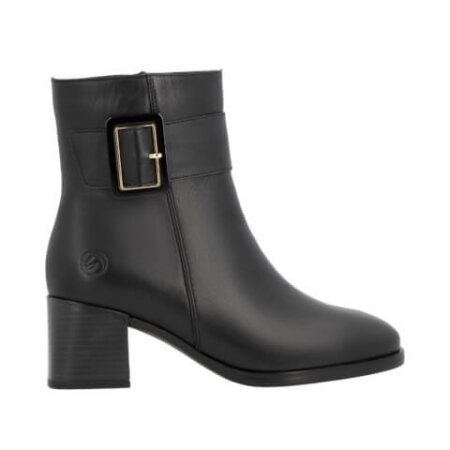 Rieker Fino boot fwith elegant buckle detail in black on a white background