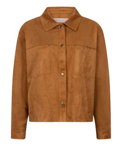 Esqualo Ultra Suede jacket with snaps in carmel