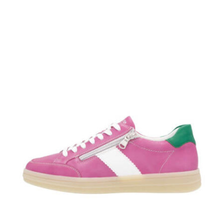 Rieker Liz sneaker in pink on a white background