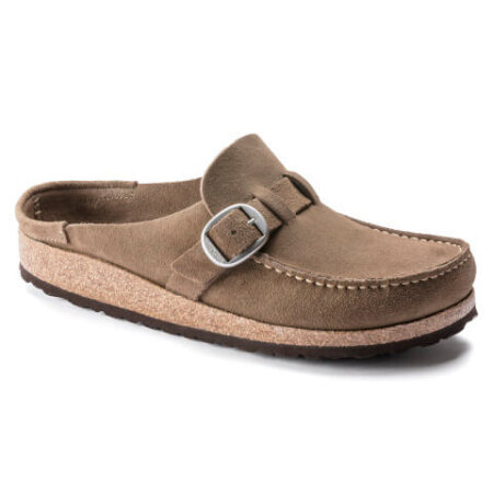 Birkenstock Buckley Clog in Grey taupe suede